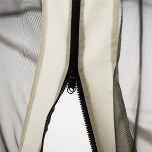 ZANZARIERA PER GAZEBO TENDE DI RICAMBIO UNIVERSALE CON CERNIERE, 335X207CM - NERO E BEIGE