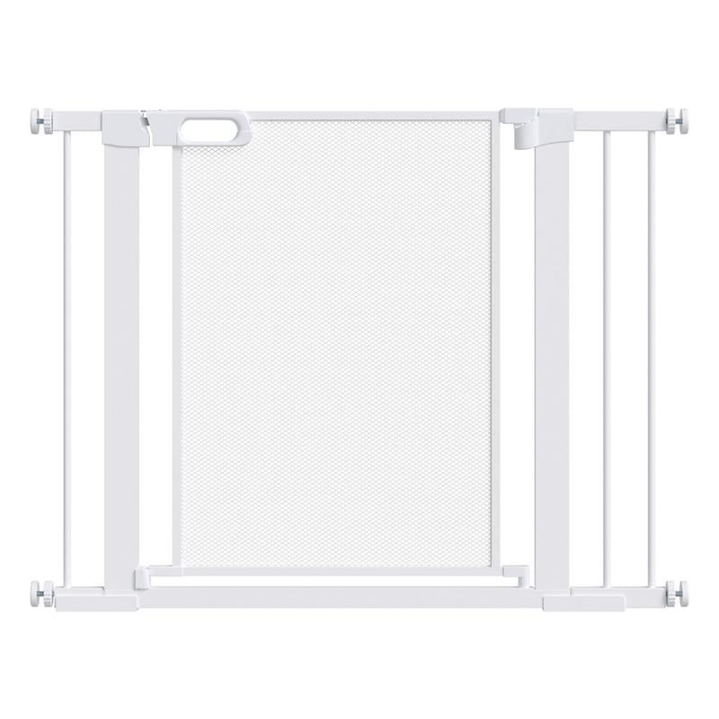 CANCELLINO PER CANI ESTENSIBILE A PRESSIONE CON CHIUSURA AUTOMATICA PER SPAZI DA 75-103CM, BIANCO