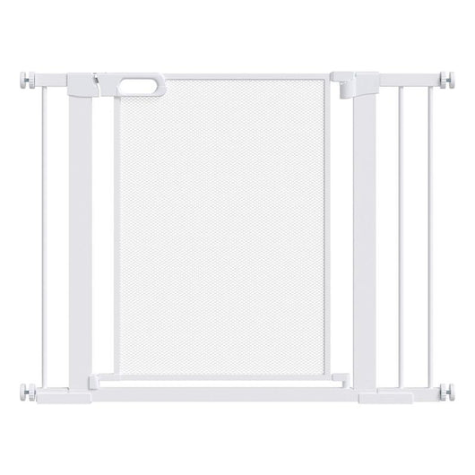 CANCELLINO PER CANI ESTENSIBILE A PRESSIONE CON CHIUSURA AUTOMATICA PER SPAZI DA 75-103CM, BIANCO