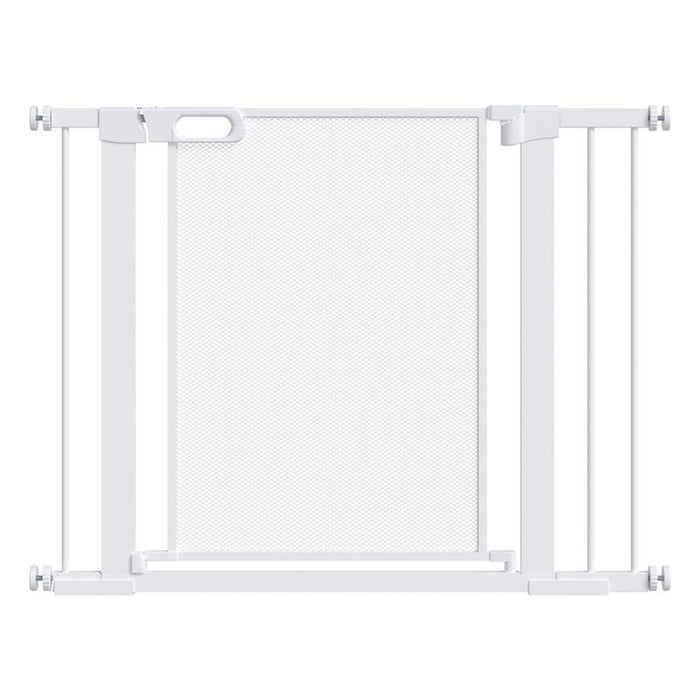 CANCELLINO PER CANI ESTENSIBILE A PRESSIONE CON CHIUSURA AUTOMATICA PER SPAZI DA 75-103CM, BIANCO