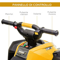 QUAD ELETTRICO PER BAMBINI 12 V ETÀ 3-5 ANNI GIALLO