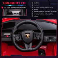 MACCHINA ELETTRICA LAMBORGHINI PER BAMBINI ETÀ 3-5 ANNI ROSSA