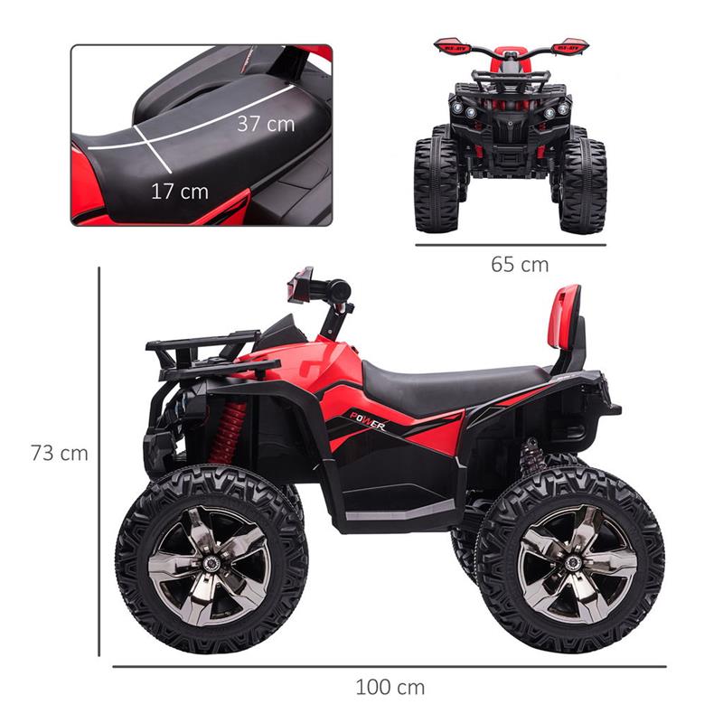 QUAD PER BAMBINI ELETTRICO 12V CON FARI FUNZIONANTI E PEDALE ETÀ 3-5 ANNI