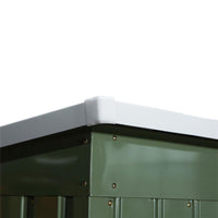 CASETTA DA GIARDINO IN ACCIAIO CON DOPPIA PORTA 213X130X173 CM VERDE