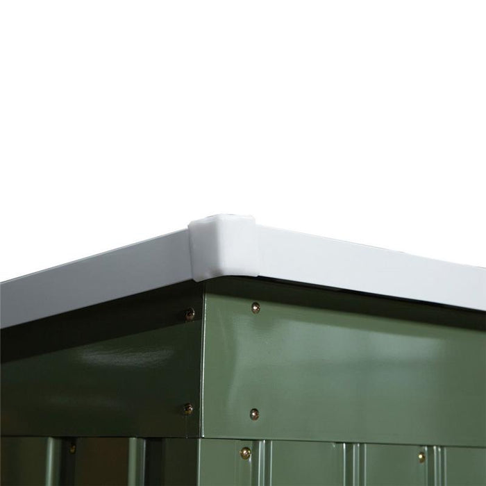 CASETTA DA GIARDINO IN ACCIAIO CON DOPPIA PORTA 213X130X173 CM VERDE