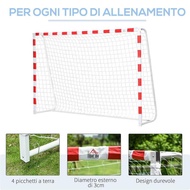 PORTA DA CALCIO E CALCETTO IN PLASTICA PE PER ADULTI E BAMBINI 302X83X201 CM
