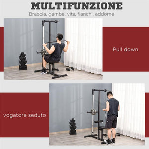 STAZIONE FITNESS PULL DOWN PER PALESTRA A CASA NERO