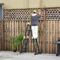 SCALA IN ALLUMINIO 5 IN 1 NERA PER INTERNI ED ESTERNI CARICO MASSIMO 150 KG