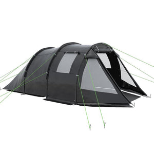 TENDA DA CAMPEGGIO TUNNEL PER 3-4 PERSONE 475 X 264 X 172 CM NERO