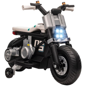 MOTO ELETTRICA CON ROTELLE PER BAMBINI 3-5 ANNI BIANCA E NERA