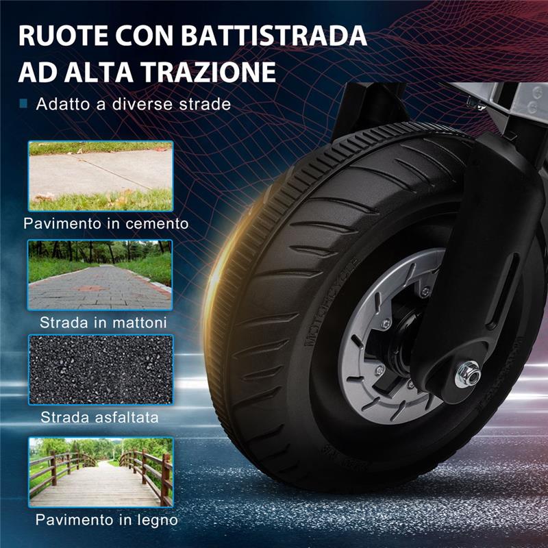 MOTO ELETTRICA CON ROTELLE PER BAMBINI 3-5 ANNI BIANCA E NERA