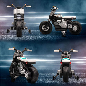 MOTO ELETTRICA CON ROTELLE PER BAMBINI 3-5 ANNI BIANCA E NERA