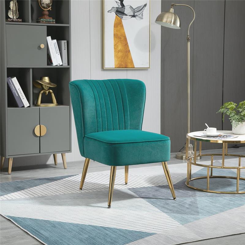 POLTRONA MODERNA IN STILE SCANDINAVO IMBOTTITA 56X65.5X82.5CM VERDE