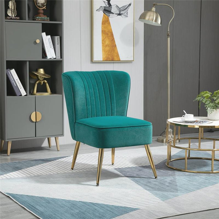 POLTRONA MODERNA IN STILE SCANDINAVO IMBOTTITA 56X65.5X82.5CM VERDE