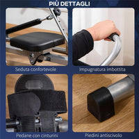 VOGATORE PIEGHEVOLE 4 LIVELLI DI RESISTENZA E DISPLAY ACCIAIO E ABS 129X70X70 CM