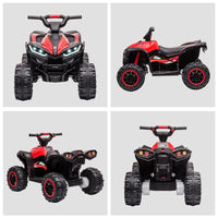 QUAD ELETTRICO PER BAMBINI 12V, 2 VELOCITÀ, RUOTE LARGHE CON SOSPENSIONI E FARI LED, ETÀ 3-5 ANNI, ROSSO