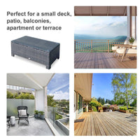 TAVOLINO DA GIARDINO IN RATTAN CON TOP VETRO 85 X 50 X 39 CM MARRONE