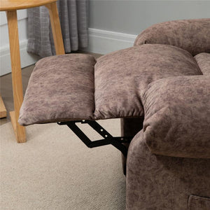 POLTRONA RELAX RECLINABILE MANUALMENTE IN TESSUTO CON IMBOTTITURA MARRONE