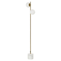 LAMPADA DA TERRA CON 2 PARALUMI A SFERA 35X35X165 CM ORO E BIANCO