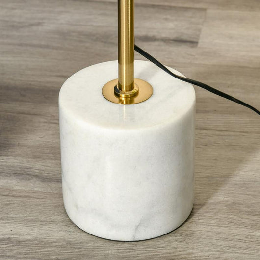 LAMPADA DA TERRA CON 2 PARALUMI A SFERA 35X35X165 CM ORO E BIANCO