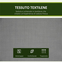 DONDOLO A 2 POSTI DA GIARDINO CON TETTUCCIO REGOLABILE 140 X 118 X 162CM GRIGIO