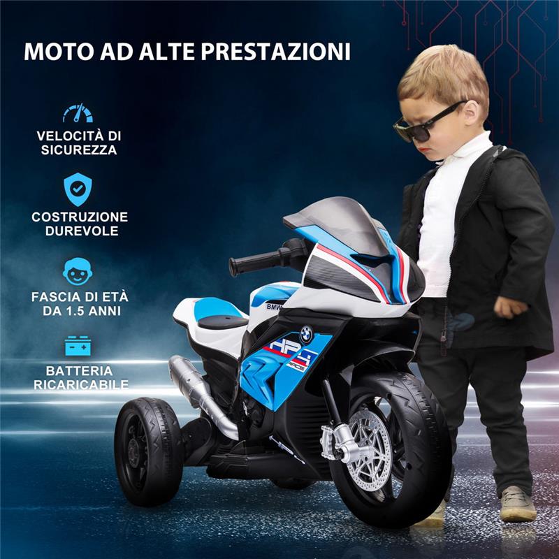 MOTO ELETTRICA BMW HP4 PER BAMBINI 18-60 MESI BLU