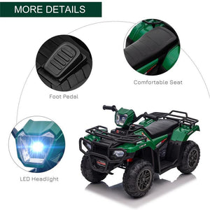 QUAD PER BAMBINI 3-6 ANNI CON 3 LUCI LED VELOCITÀ MAX 4 KM/H VERDE