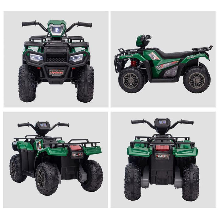 QUAD PER BAMBINI 3-6 ANNI CON 3 LUCI LED VELOCITÀ MAX 4 KM/H VERDE