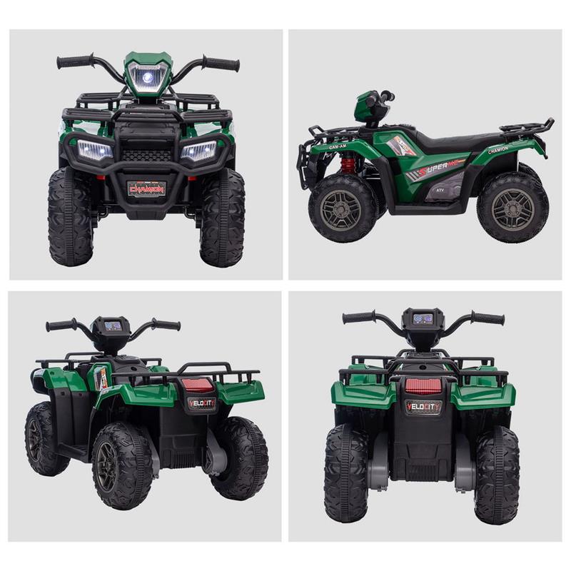 QUAD PER BAMBINI 3-6 ANNI CON 3 LUCI LED VELOCITÀ MAX 4 KM/H VERDE