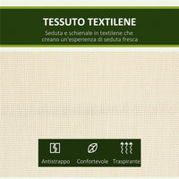 DONDOLO A 2 POSTI DA GIARDINO CON TETTUCCIO REGOLABILE 140 X 118 X 162CM BEIGE