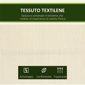 DONDOLO A 2 POSTI DA GIARDINO CON TETTUCCIO REGOLABILE 140 X 118 X 162CM BEIGE