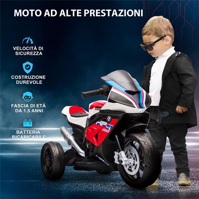 MOTO ELETTRICA BMW HP4 PER BAMBINI 18-60 MESI ROSSA