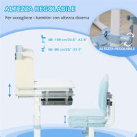 BANCO SCUOLA SEDIA PER BAMBINI 3-12 ANNI ALTEZZA REGOLABILE E PIANO INCLINABILE