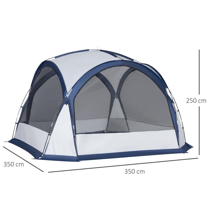 TENDA DA CAMPEGGIO PER 6-8 PERSONE 350 X 350 X 230 CM BIANCA E BLU