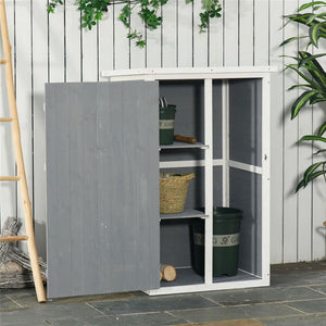 CASETTA DA GIARDINO IN LEGNO DI ABETE 75X56X115 CM COLORE GRIGIO
