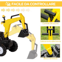 RUSPA GIOCATTOLO A PEDALI PER BAMBINI 3-6 ANNI CON 6 RUOTE 107X42X71 CM GIALLO