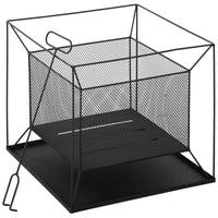 BRACIERE DA GIARDINO A LEGNA PORTATILE CON ATTIZZATOIO 45 X 45 X 43 CM NERO