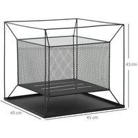 BRACIERE DA GIARDINO A LEGNA PORTATILE CON ATTIZZATOIO 45 X 45 X 43 CM NERO