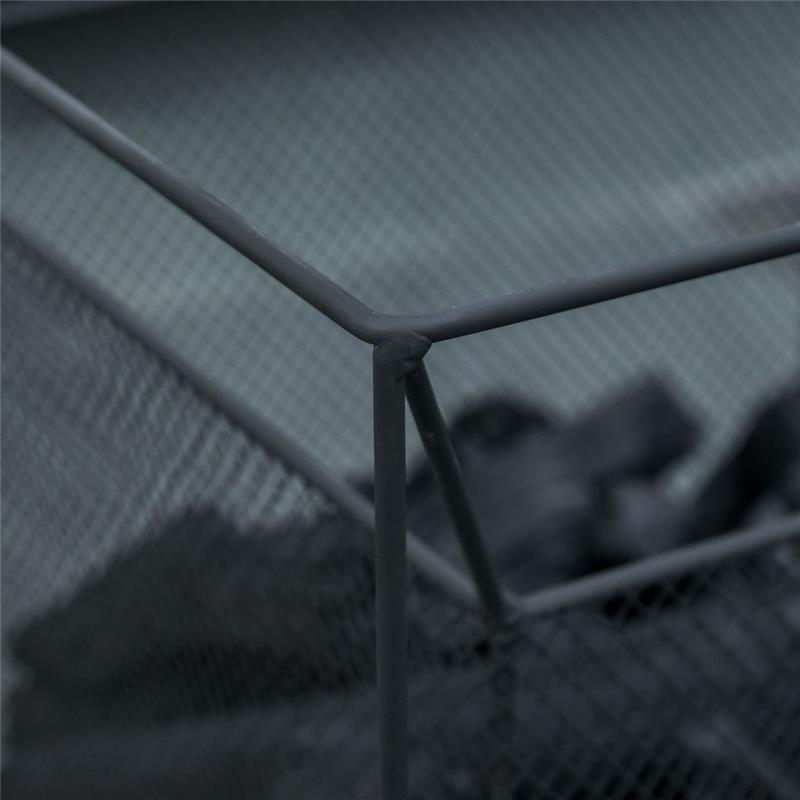 BRACIERE DA GIARDINO A LEGNA PORTATILE CON ATTIZZATOIO 45 X 45 X 43 CM NERO