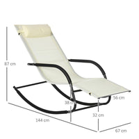 SDRAIO A DONDOLO DA GIARDINO CON POGGIATESTA STACCABILE E BRACCIOLI 67X144X87 CM