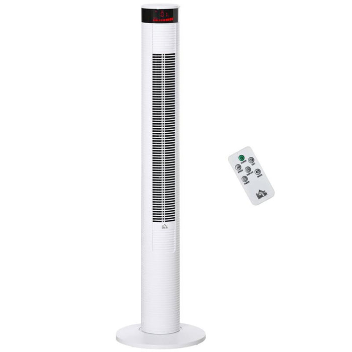 VENTILATORE A COLONNA CON 3 VELOCITÀ E 4 MODALITÀ, TIMER DI 12 H, PANNELLO LED E TELECOMANDO, BIANCO