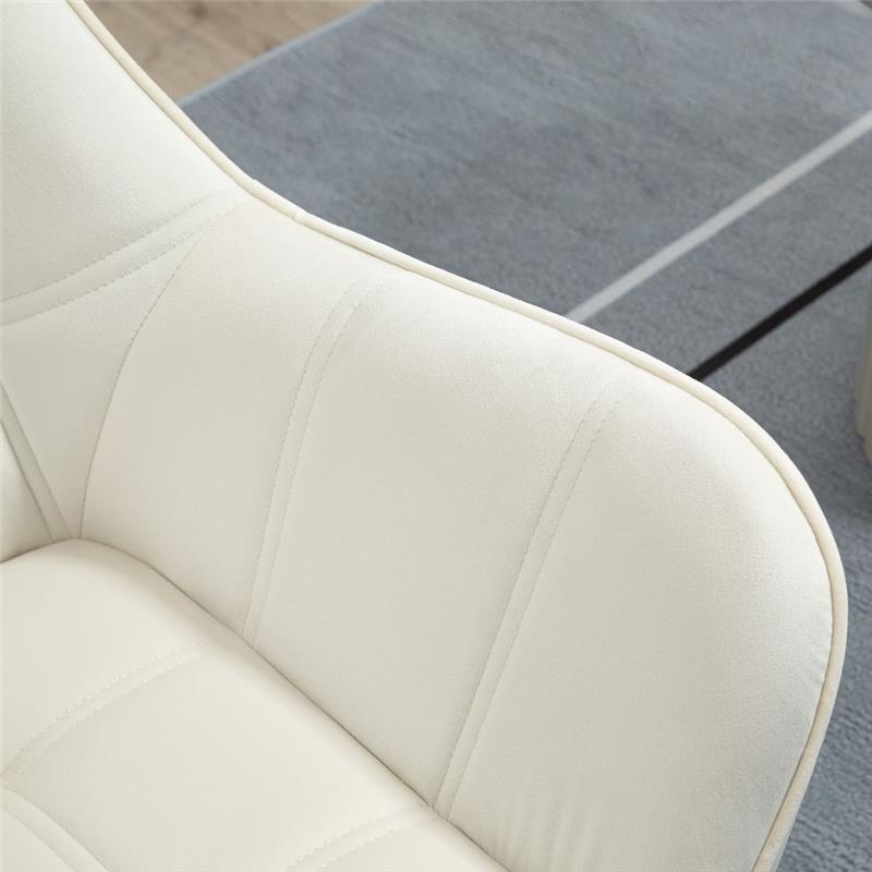 POLTRONA IN LEGNO ED EFFETTO VELLUTO 68.5 X 61 X 72.5 CM CREMA