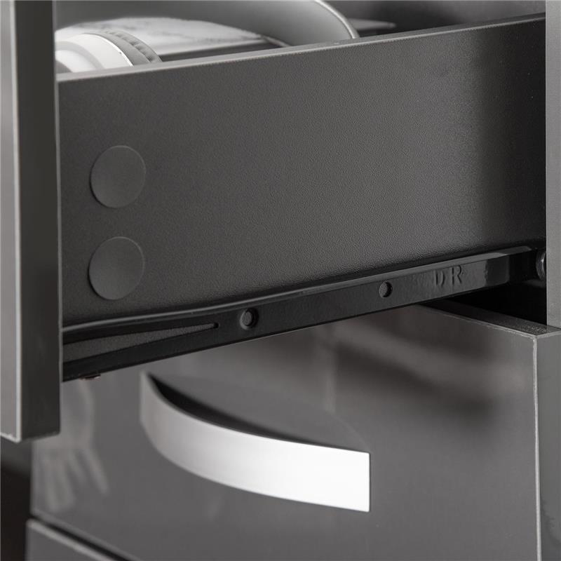 SET 2 COMODINI MODERNI CON 3 CASSETTI IN TRUCIOLATO 40X36X56 CM GRIGIO