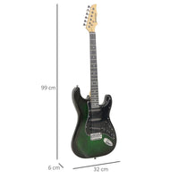 CHITARRA ELETTRICA CON AMPLIFICATORE 15W, BORSA, TRACOLLA E ACCORDATORE DIGITALE, NERO