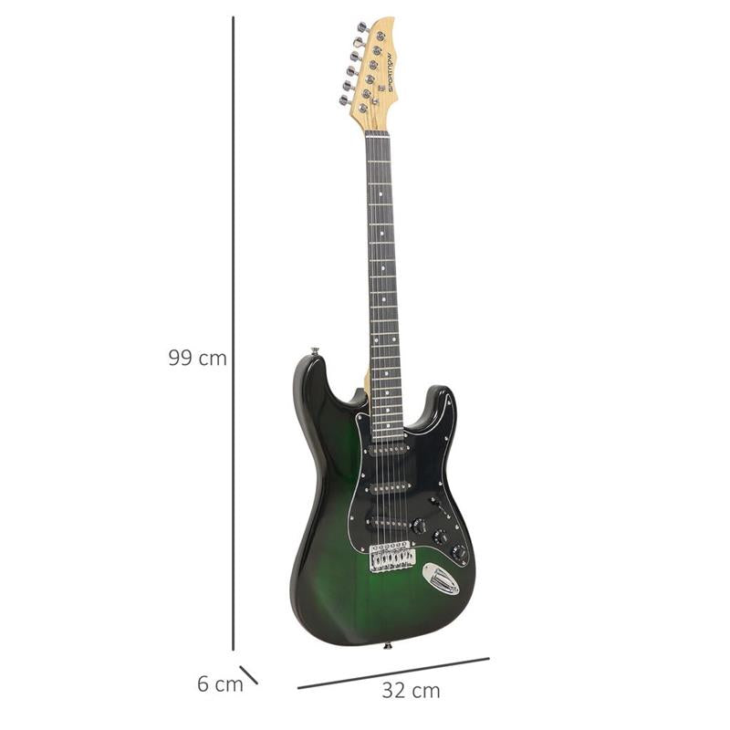 CHITARRA ELETTRICA CON AMPLIFICATORE 15W, BORSA, TRACOLLA E ACCORDATORE DIGITALE, NERO
