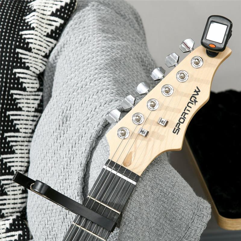 CHITARRA ELETTRICA CON AMPLIFICATORE 15W, BORSA, TRACOLLA E ACCORDATORE DIGITALE, NERO