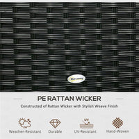 BAULE DA GIARDINO IN RATTAN E ACCIAIO CON COPERCHIO 95 X 60 X 58 CM NERO