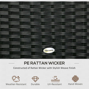 BAULE DA GIARDINO IN RATTAN E ACCIAIO CON COPERCHIO 95 X 60 X 58 CM NERO