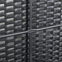 BAULE DA GIARDINO IN RATTAN E ACCIAIO CON COPERCHIO 95 X 60 X 58 CM NERO