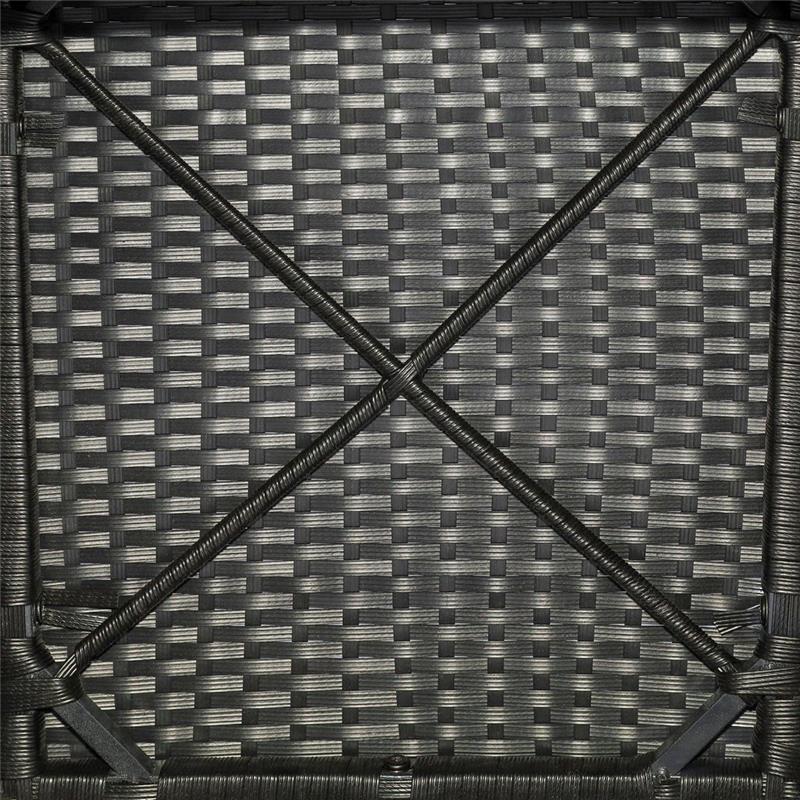 SET TAVOLO E SEDIE DA GIARDINO IN RATTAN E LEGNO MARRONE E NERO